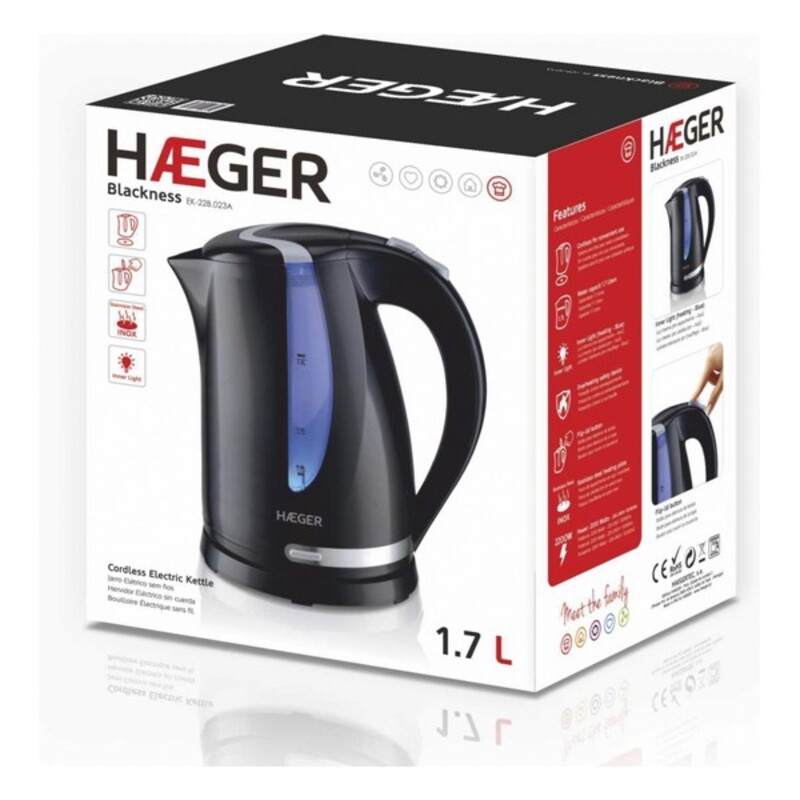 Vattenkokare Haeger 2200 W (1,7 L) - 2