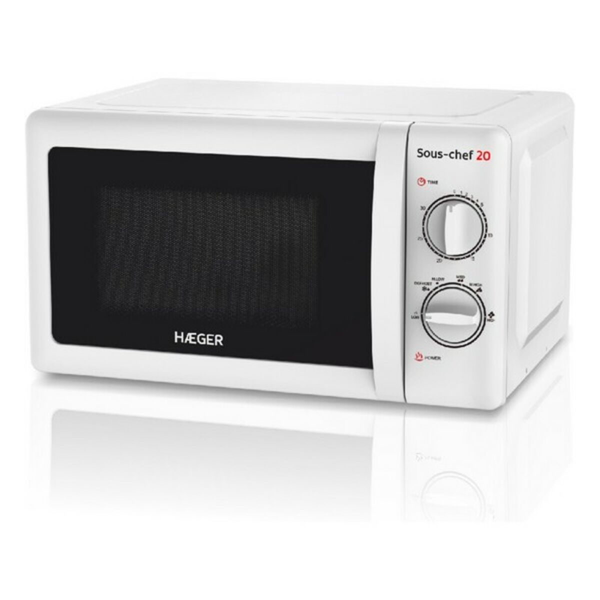 Mikrovågsugnen Haeger Sous-chef 20 20 L Vit 700 W (20 L) 700W - 4