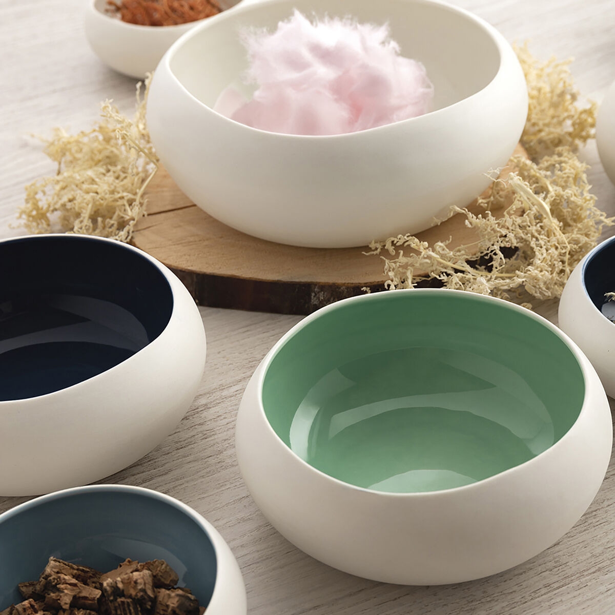 Skål Ariane Organic Keramik Vit (Ø 21 cm) (2 antal) - 2