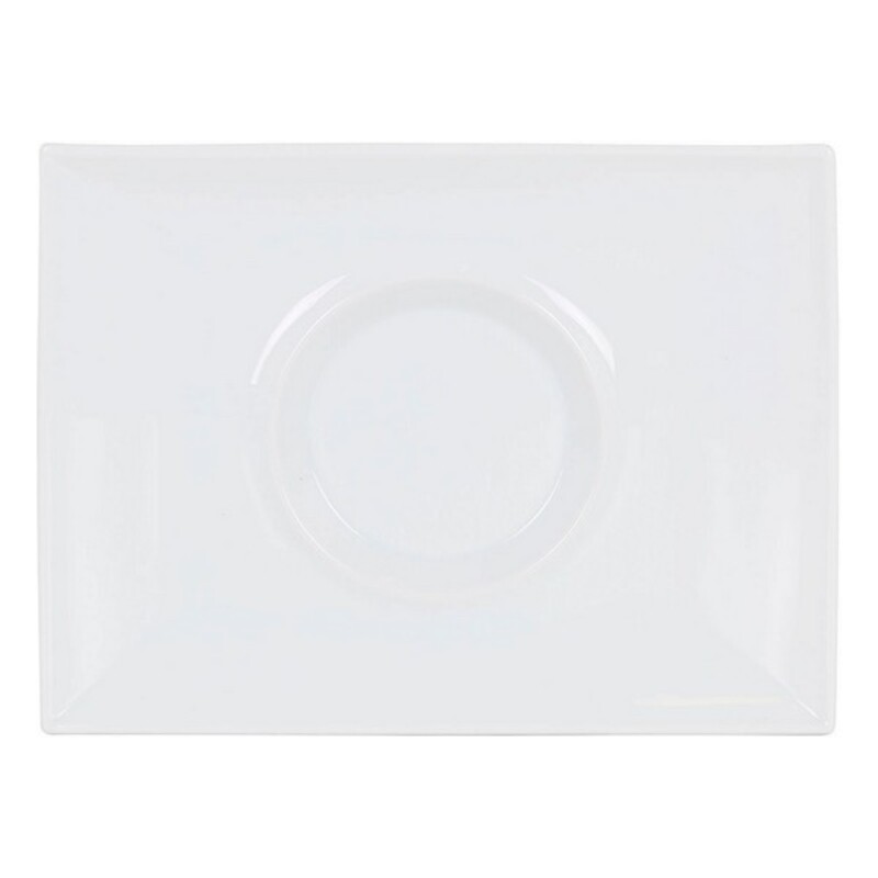 Platt skål Inde Gourmet Porslin Vit 29,5 x 22 x 3 cm