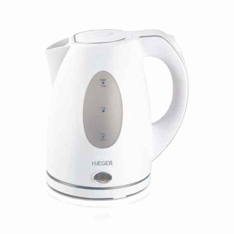 Vattenkokare Haeger EK-15W.026A 1,5 L 2200 W Vit Rostfritt stål 2200 W 1,5 L