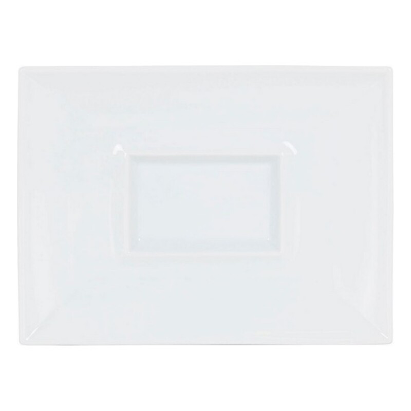 Platt skål Inde Gourmet Porslin Vit 29,5 x 22 x 3 cm