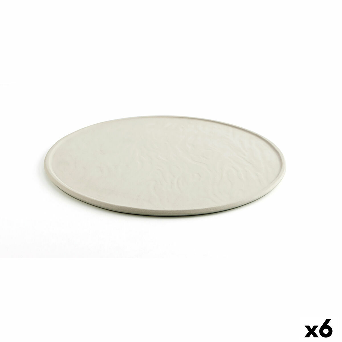 Tallriksunderlägg Quid Mineral Gres Keramik Beige Ø 33 cm (6 antal)