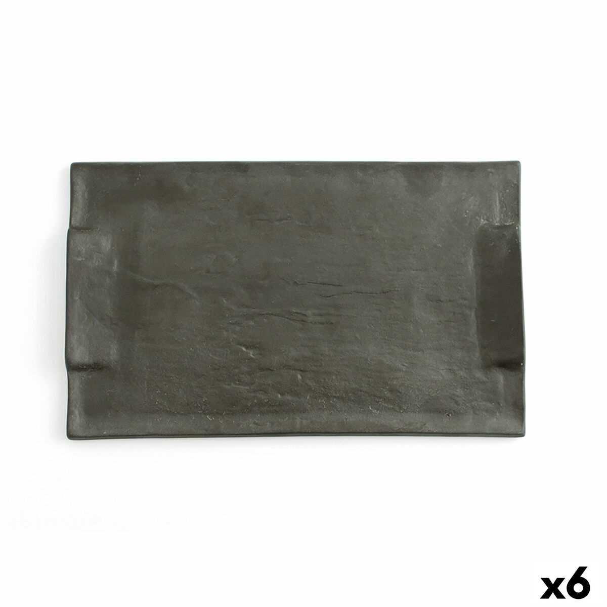 Snacksbricka Quid Mineral Keramik Svart 30 x 18 cm (6 antal)