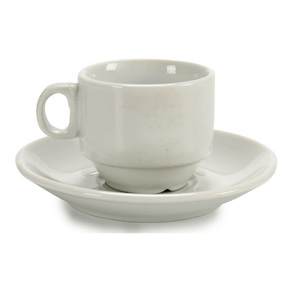 Set med kaffekoppar Porslin Vit (12 antal)