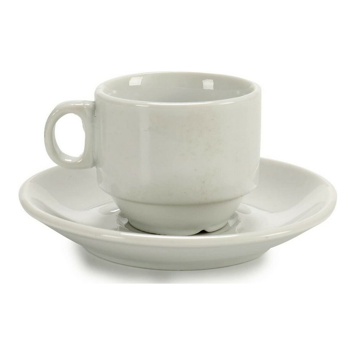 Set med kaffekoppar Porslin Vit (12 antal) - 3