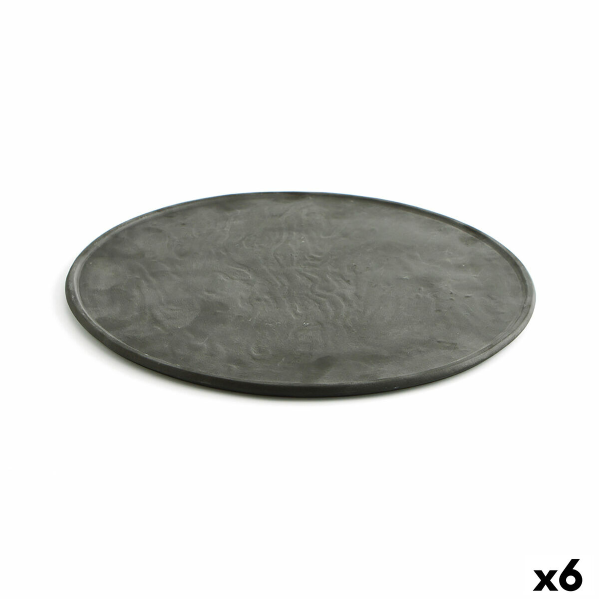 Tallriksunderlägg Quid Mineral Gres Keramik Svart Ø 33 cm (6 antal)