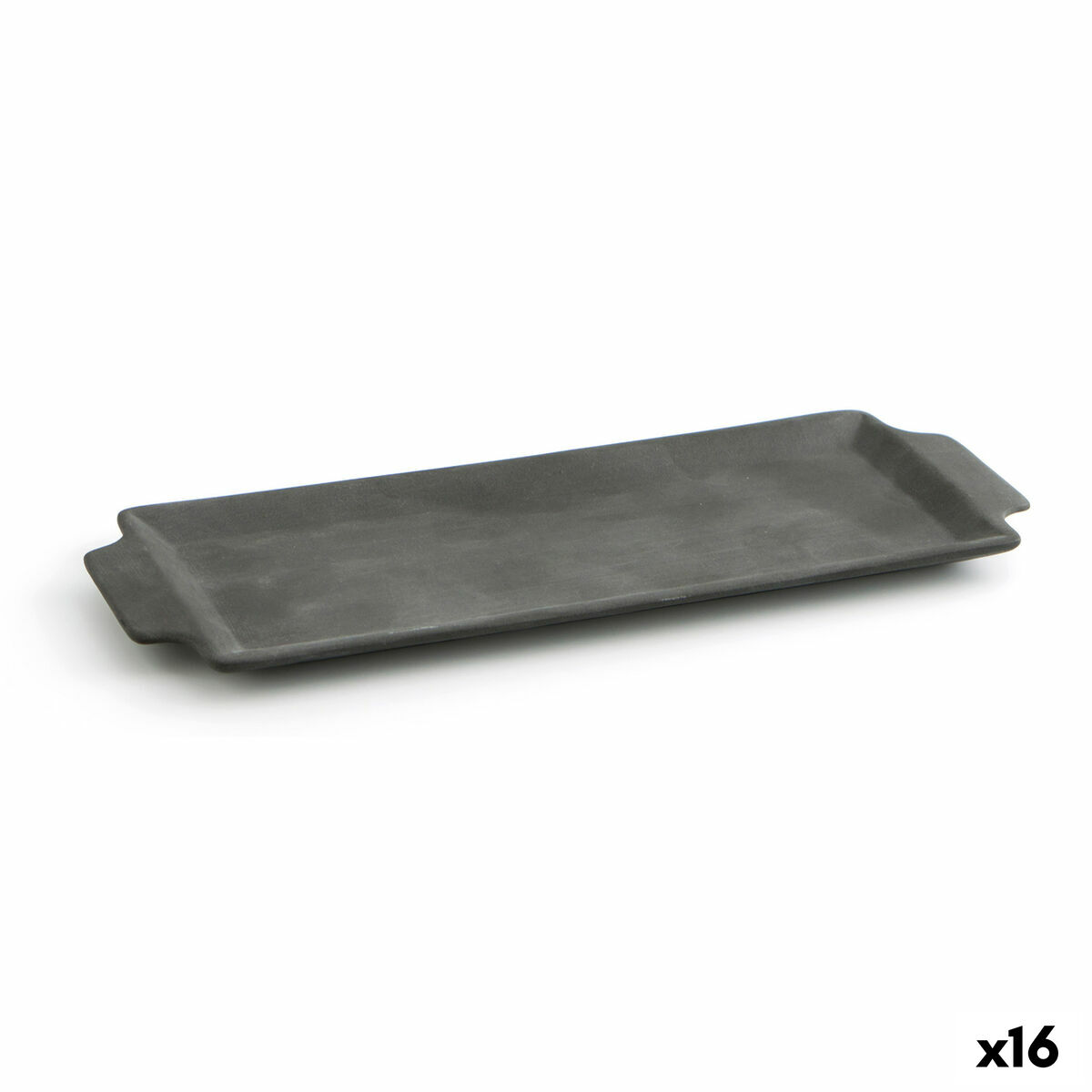 Snacksbricka Quid Mineral Keramik Svart (10 x 28 cm) (16 antal)