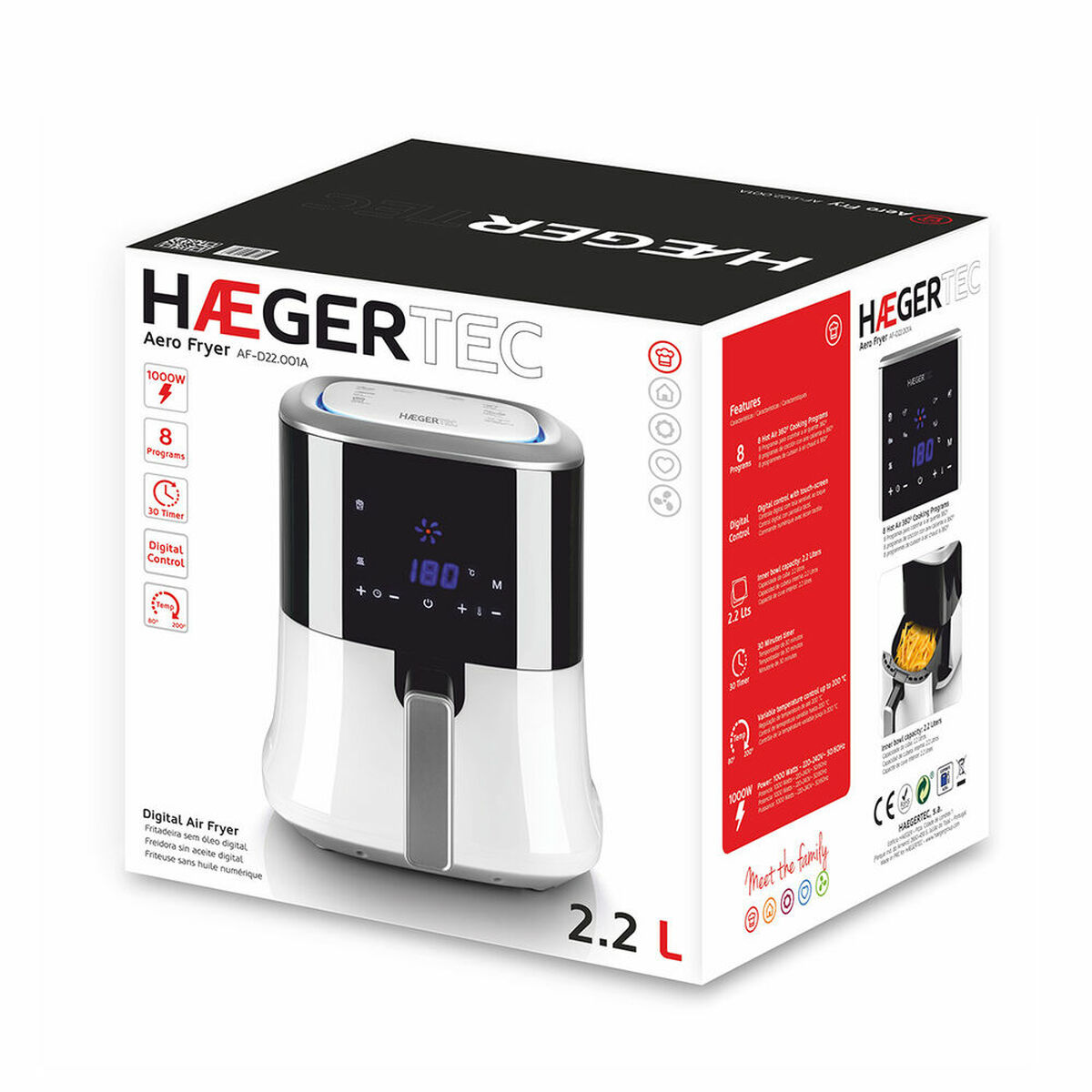 Fritös Haeger Aero Fryer 2,2 L Vit - 3
