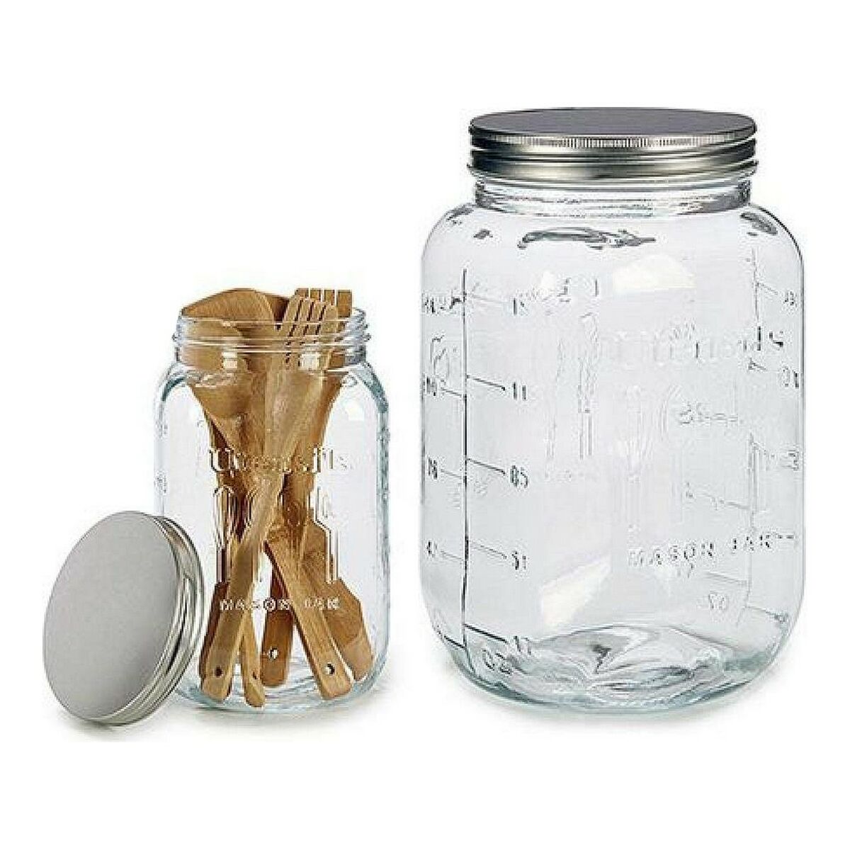 Glasburk Flera användningsområden Omslag Transparent Silvrig Metall Glas 5 L - 4