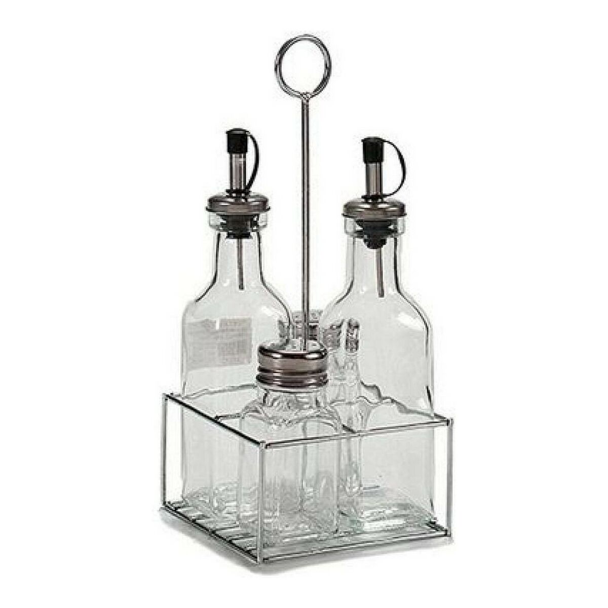Set med olja och vinäger Transparent Silvrig Metall Silikon Rostfritt stål Glas 200 ml - 2