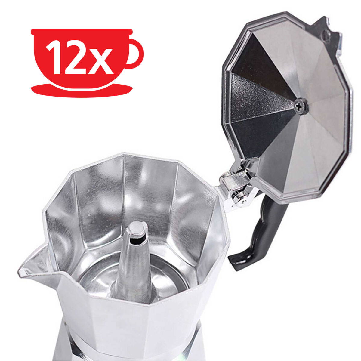 Italiensk Kaffepanna Haeger Moka Pot Aluminium - 2