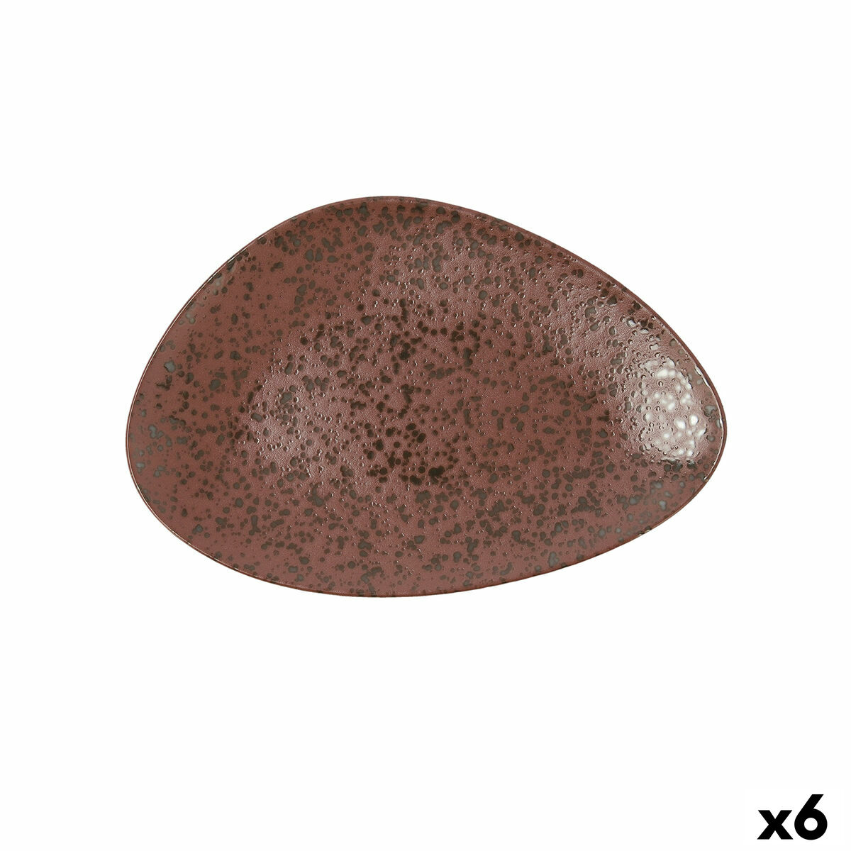 Platt skål Ariane Oxide Triangulär Brun Keramik Ø 29 cm (6 antal)