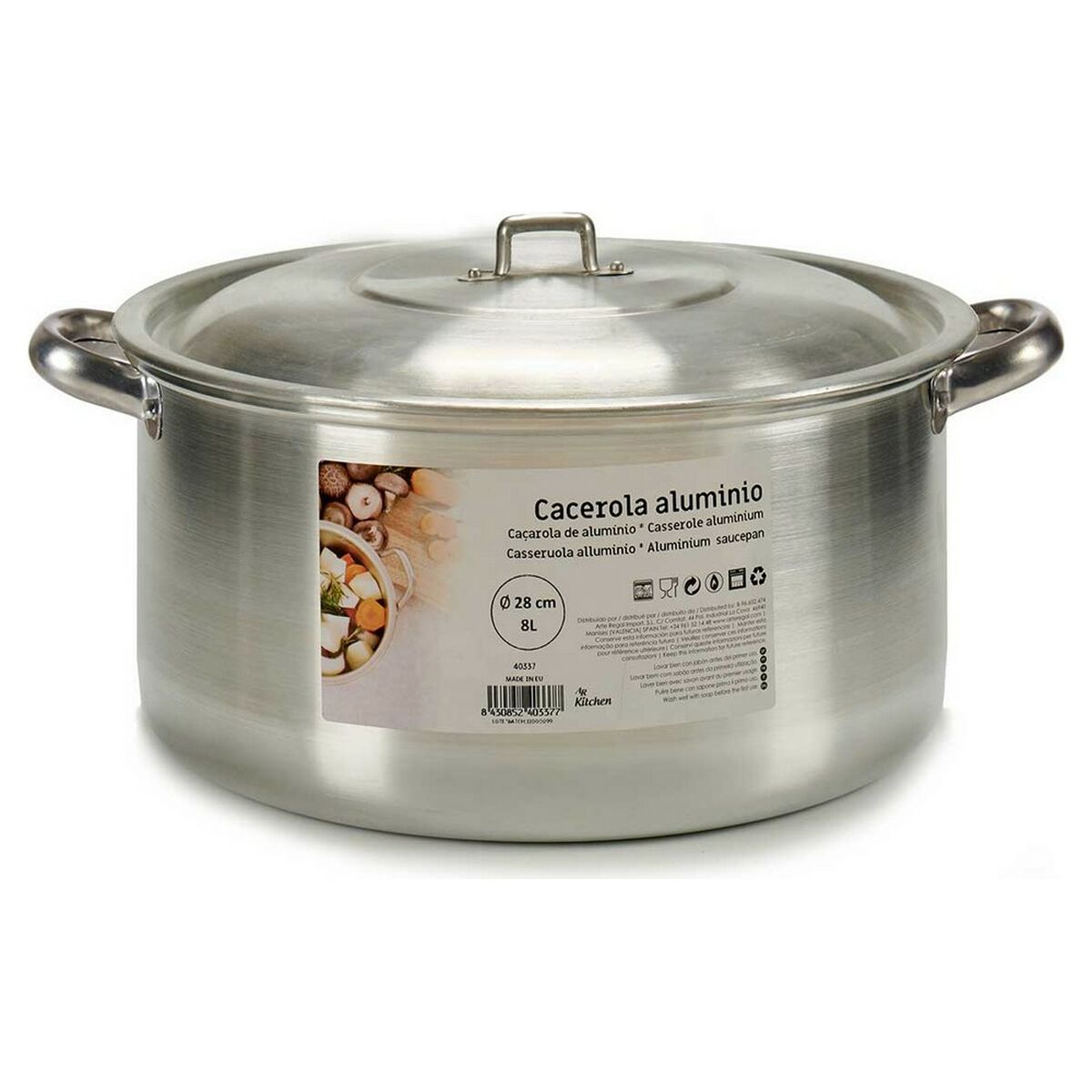 Kastrull 8 L Silver Aluminium Silvrig - 2