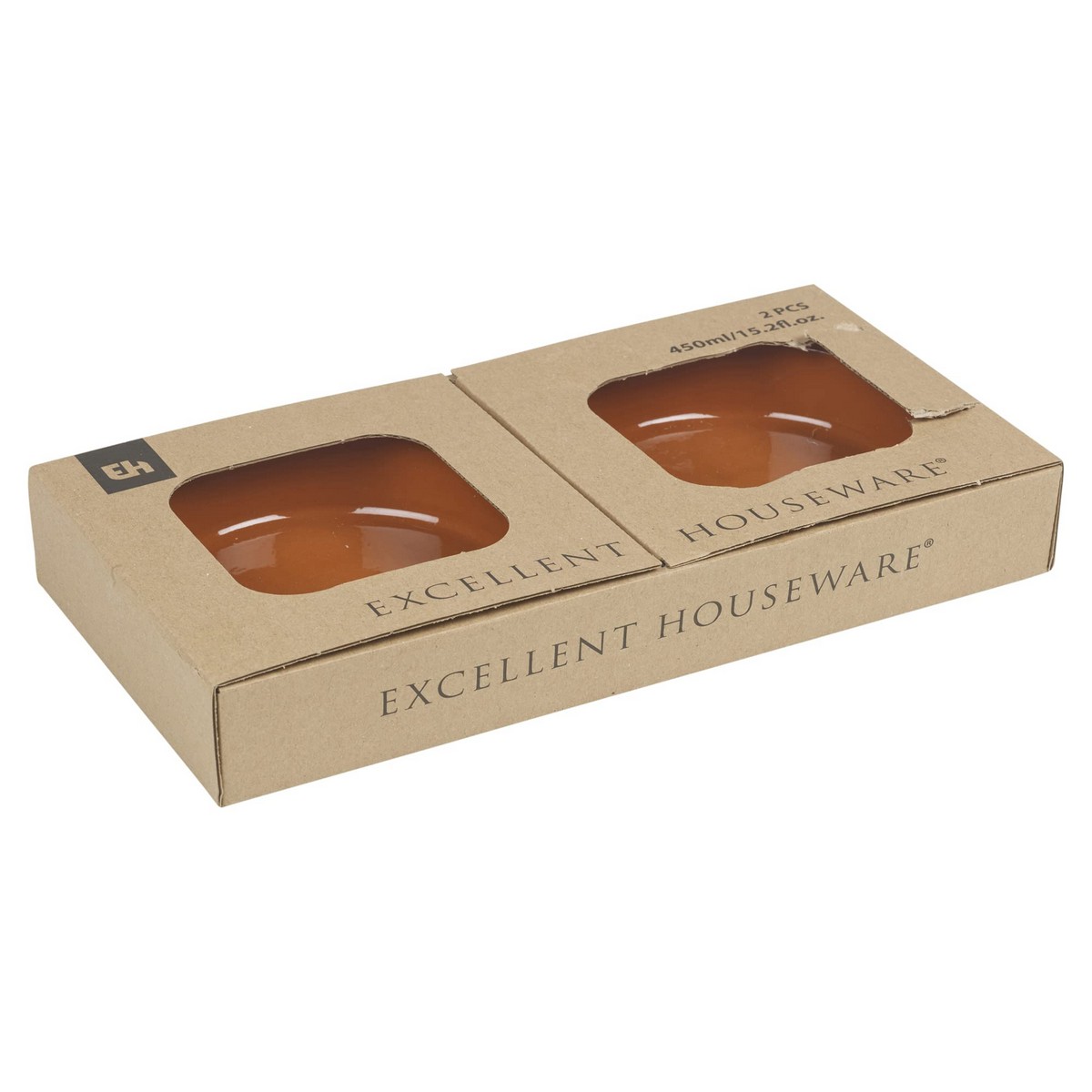 Tilltuggsset Excellent Houseware Kastrull Ø 15,5 x 3,8 cm Terrakota n 450 ml Terrakotta (2 antal) - 2