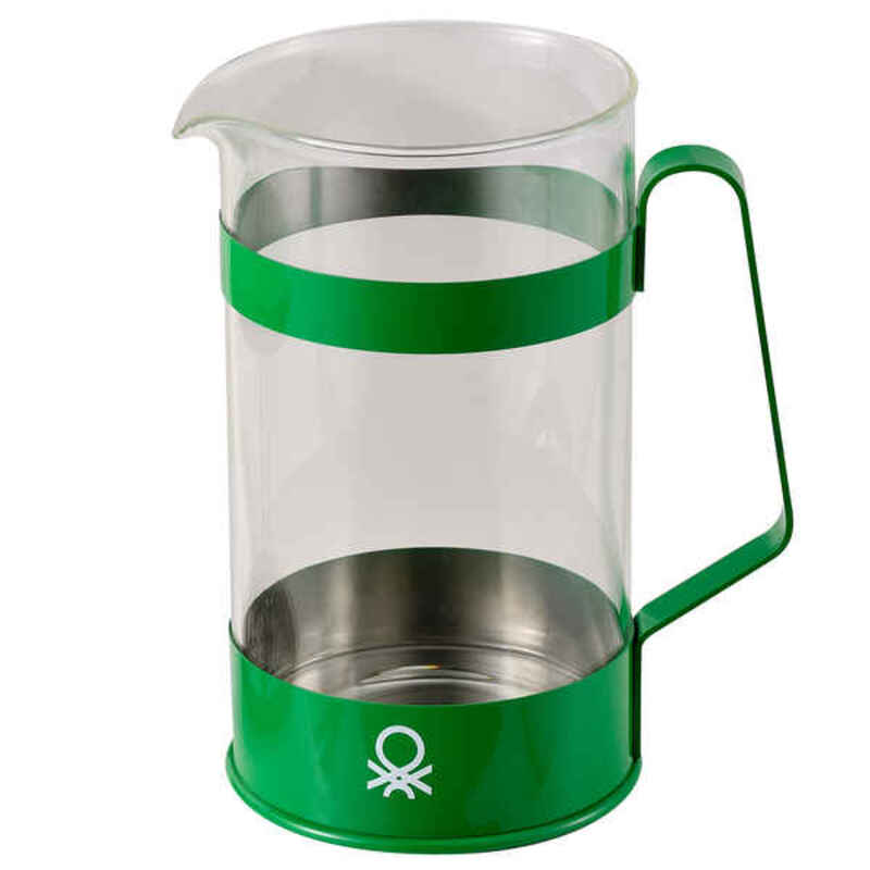 Kaffepress Benetton Rainbow Grön Rostfritt stål Borosilikatglas (600 ml)