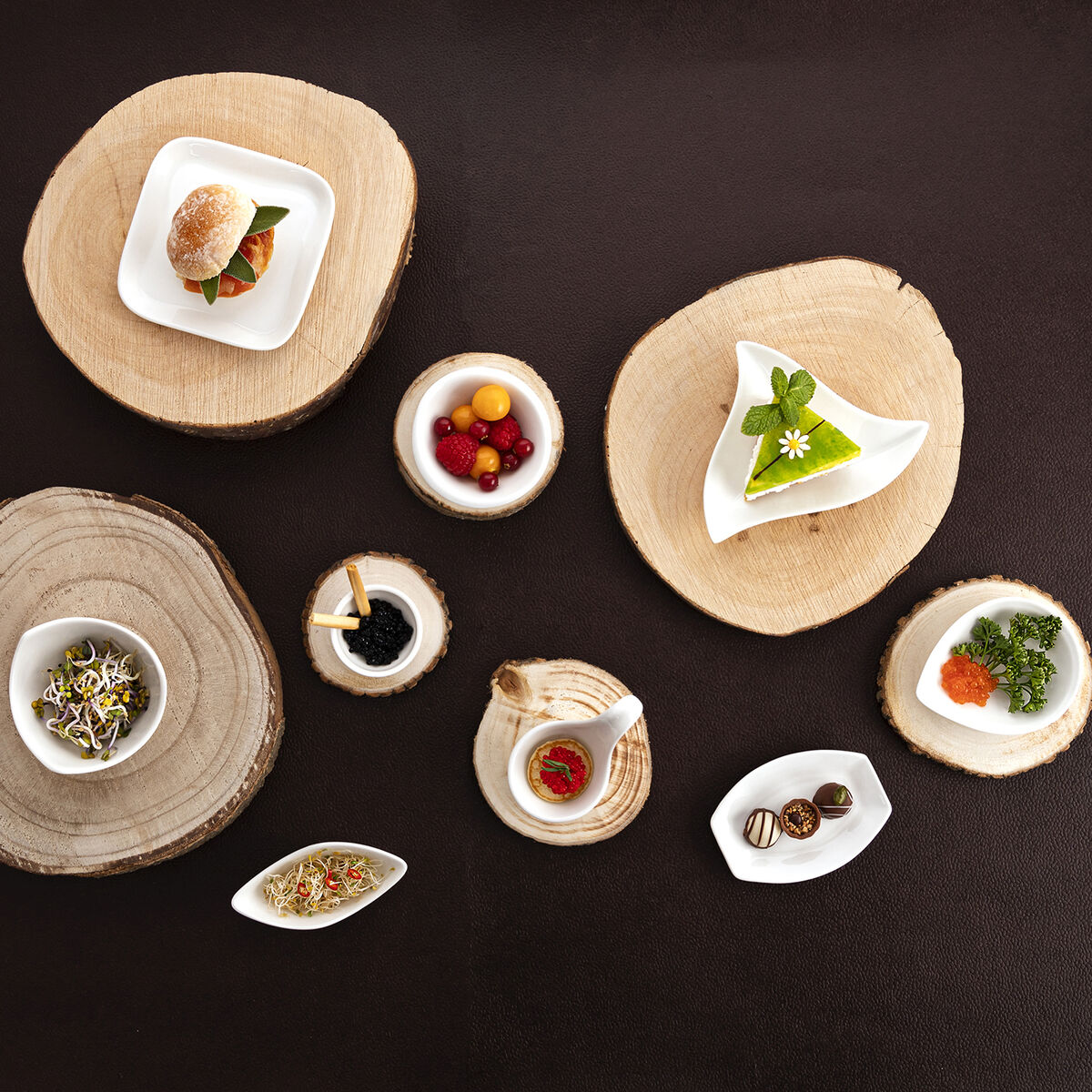 Snacksbricka Ariane Alaska 9,6 x 5,9 cm Mini Avlång Keramik Vit (10 x 7,4 x 1,5 cm) (18 antal) - 3