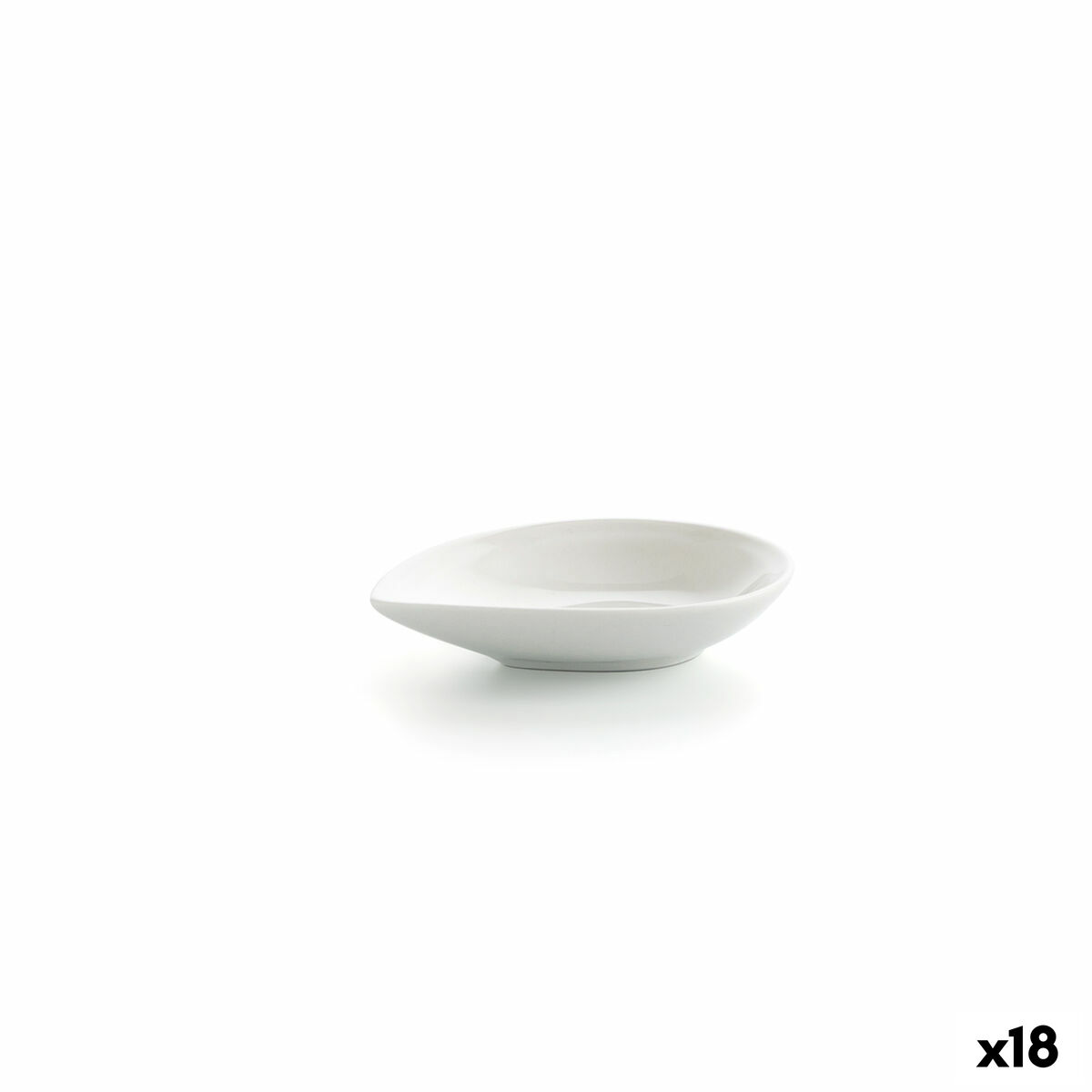 Skål Ariane Alaska Blad Mini Keramik Vit (10 x 8 x 2,2 cm) (18 antal)