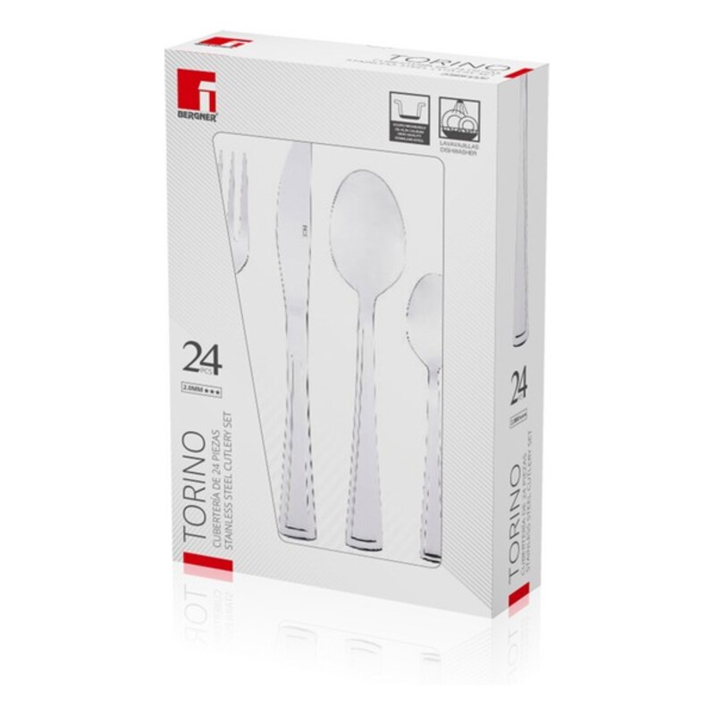 Bestick Bergner Torino Rostfritt stål Silvrig (24 pcs) - 4