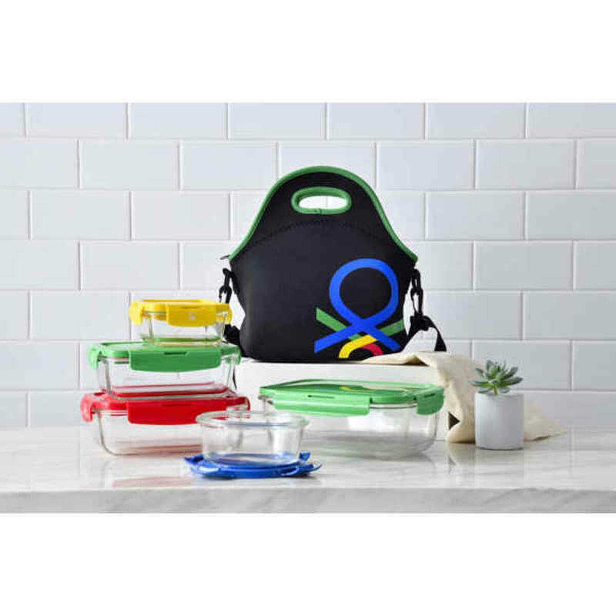 Lunchlådor, set Benetton Borosilikatglas (3 pcs) - 2