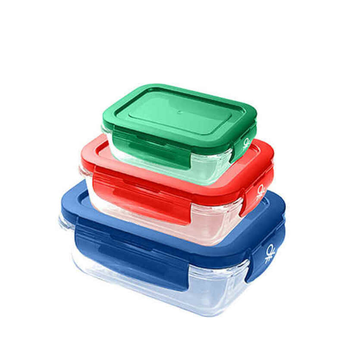 Lunchlådor, set Benetton Borosilikatglas (3 pcs)