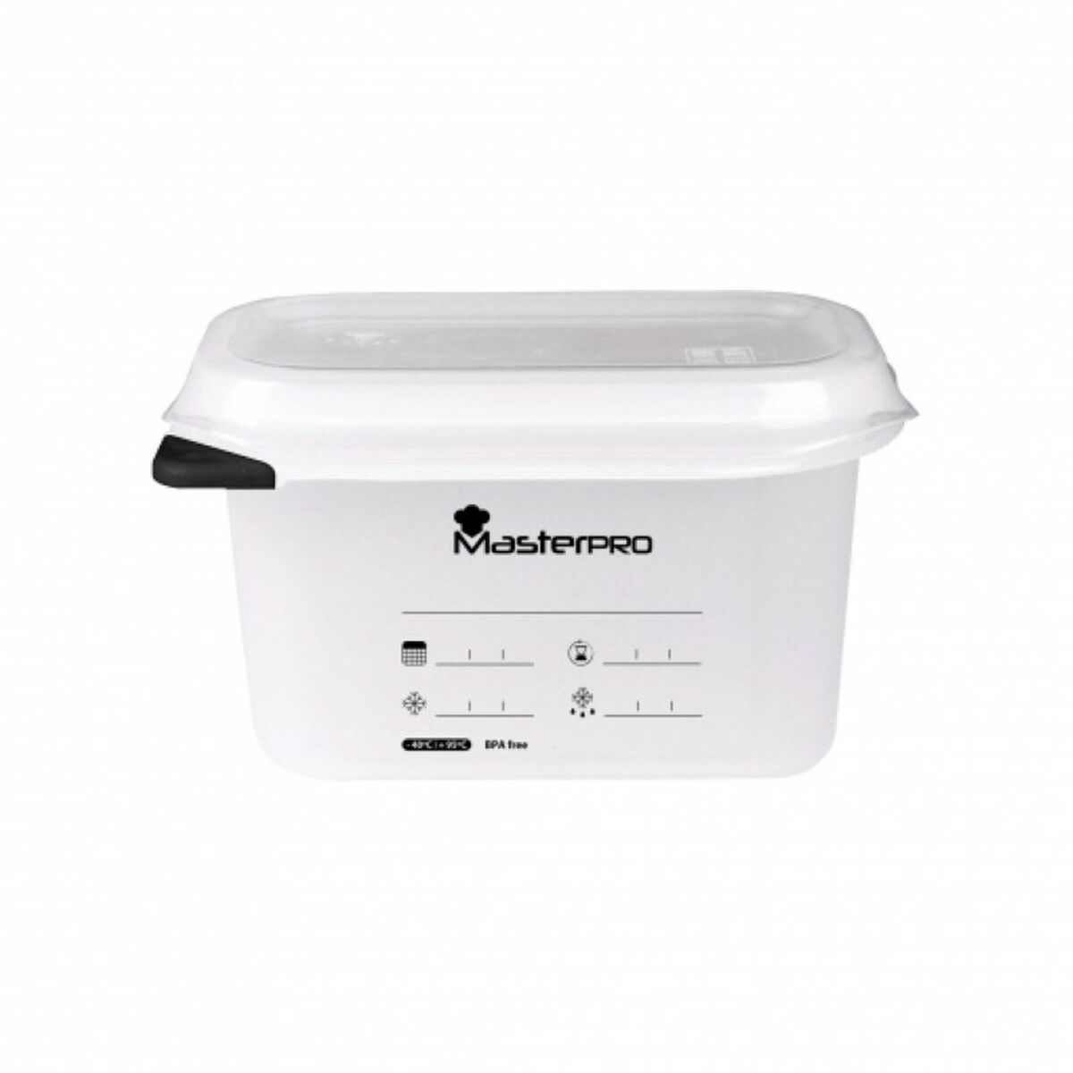Lunchlåda Masterpro Transparent Plast polypropen, Kapacitet: 1 L - 4