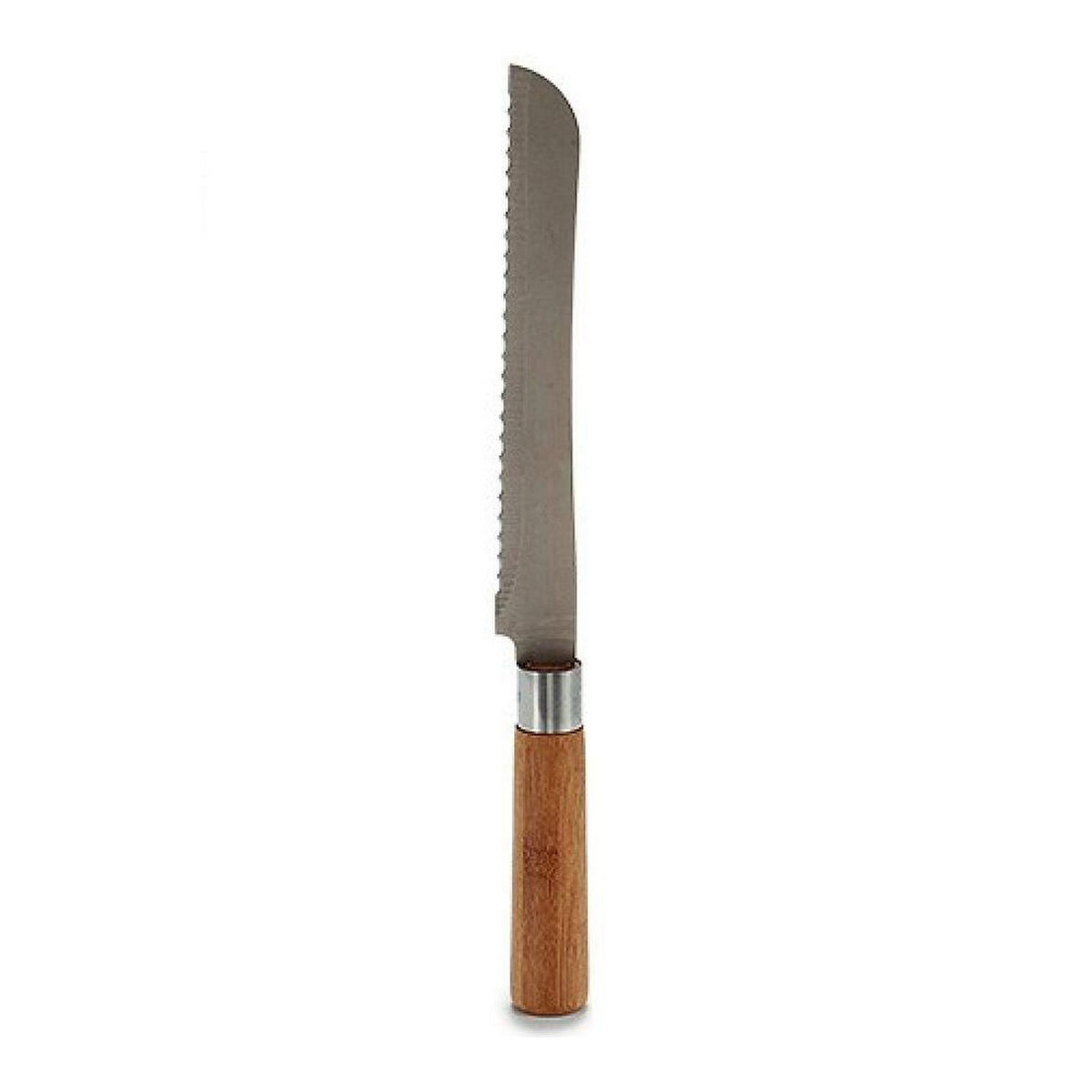 Tandad kniv Silvrig Trä Brun Rostfritt stål Bambu - 2