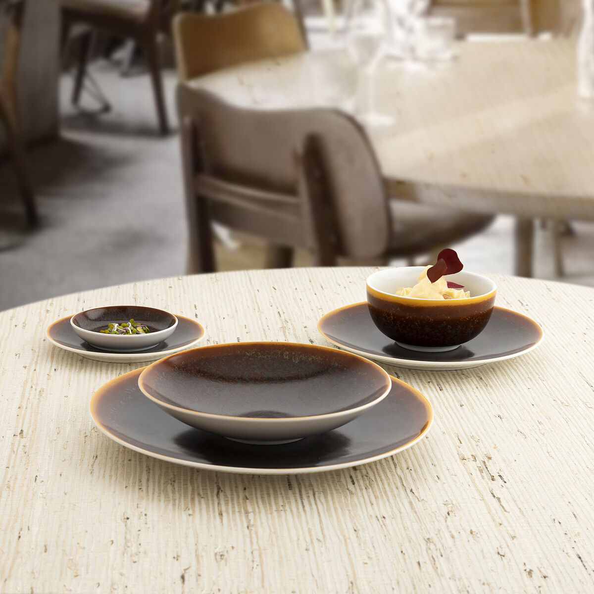 Lapostányér Ariane Decor Keramik Brun (22 cm) (6 antal) - 2