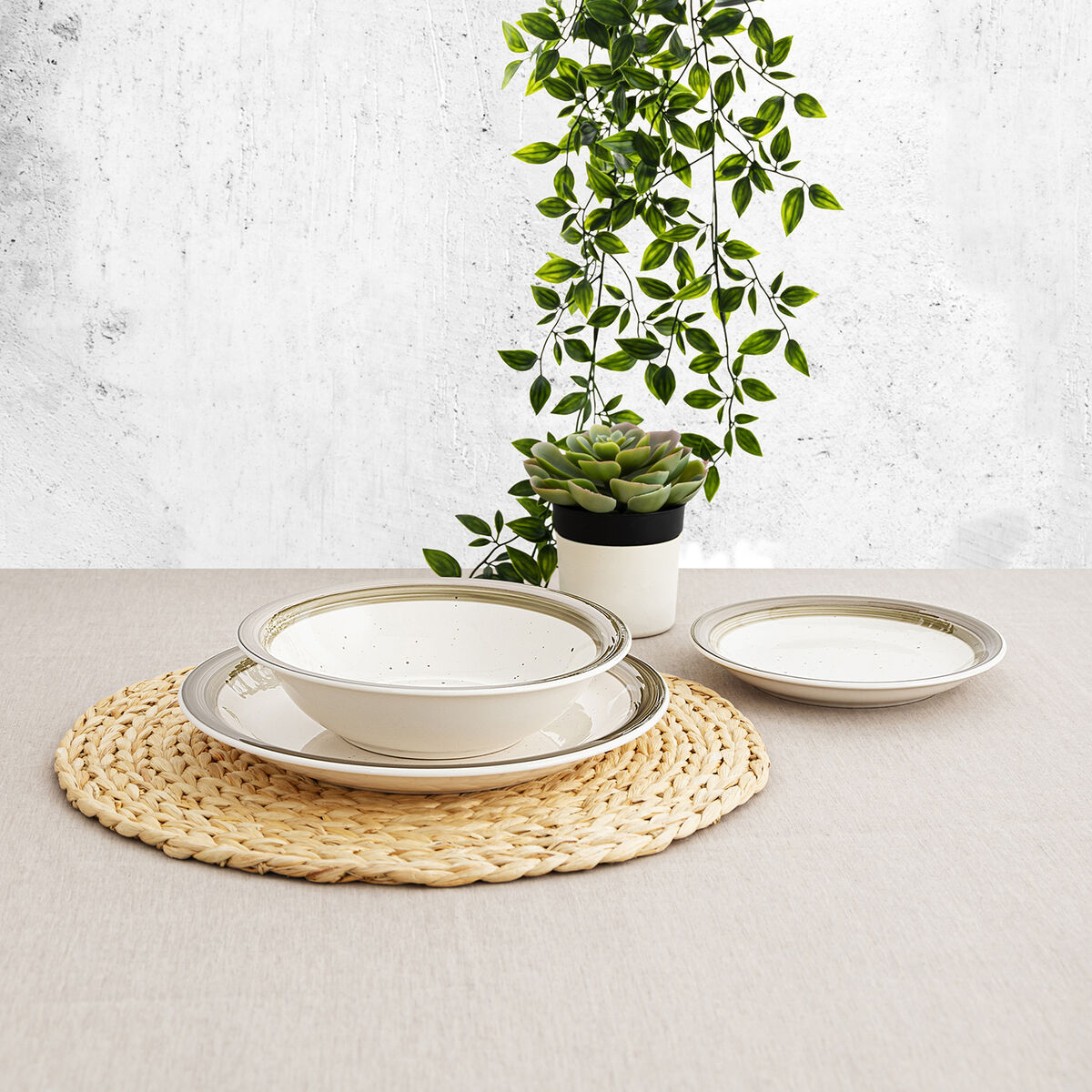 Djup tallrik Quid Allegra Nature Keramik Dvobarvna (ø 21,5 cm) (12 antal) - 3