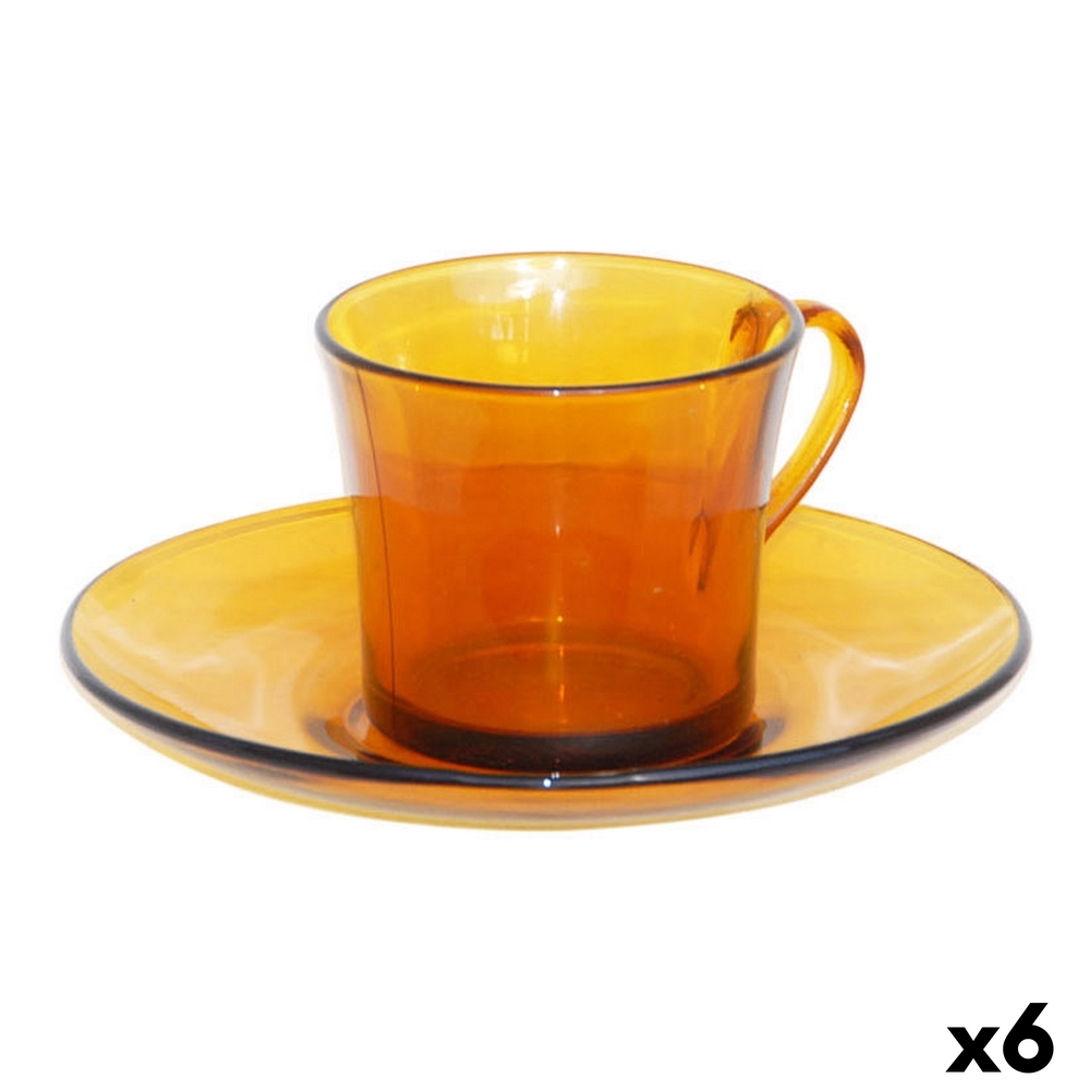 Kopp med assiett Duralex 9006DS12A0111 Ambra 180 ml (6 antal) - 2