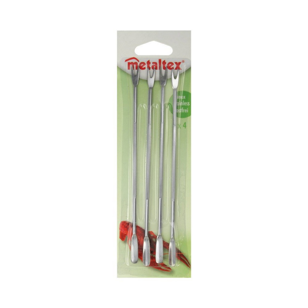 Skaldjursspett Metaltex Rostfritt stål 18 cm 4 Delar - 3