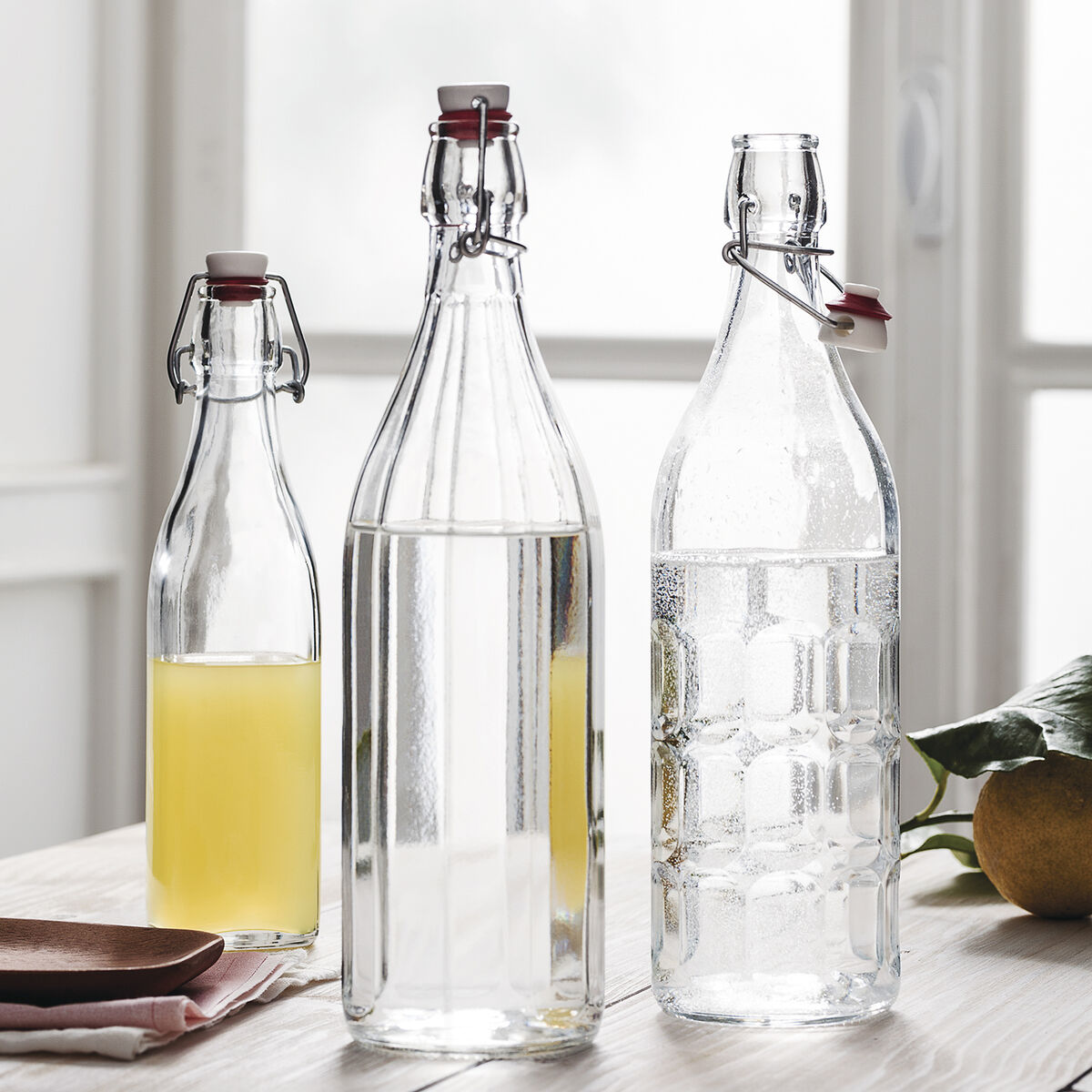 Flaska Bormioli Rocco Oxford Transparent Glas (1 L) (6 antal) - 2