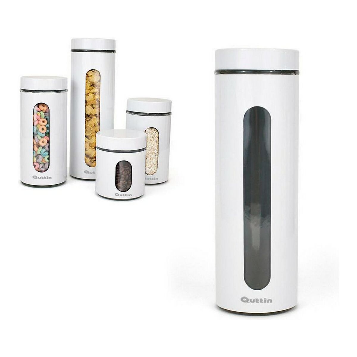 Burk Quttin Stål Glas Vit 2200 ml - 3
