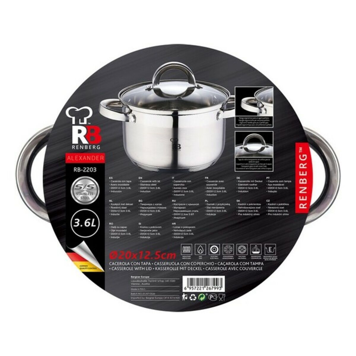 Kastrull Renberg, Kapacitet: 6,5L - 4