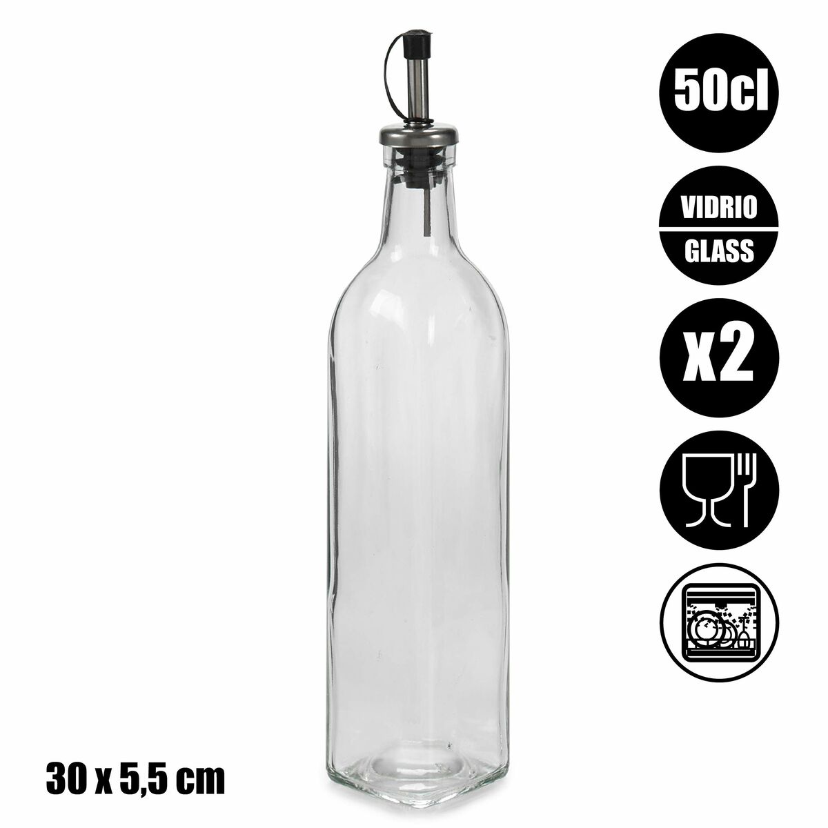 Set med olja och vinäger 2 antal Transparent Glas 500 ml - 3