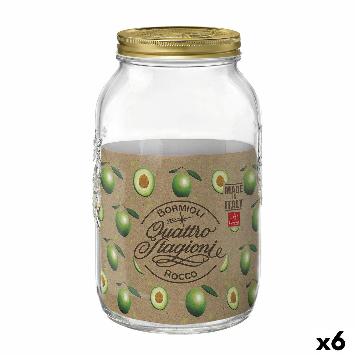 Behållare för matkonservering Bormioli Rocco Quattro Stagioni Transparent Glas (6 antal) (3,8 L)