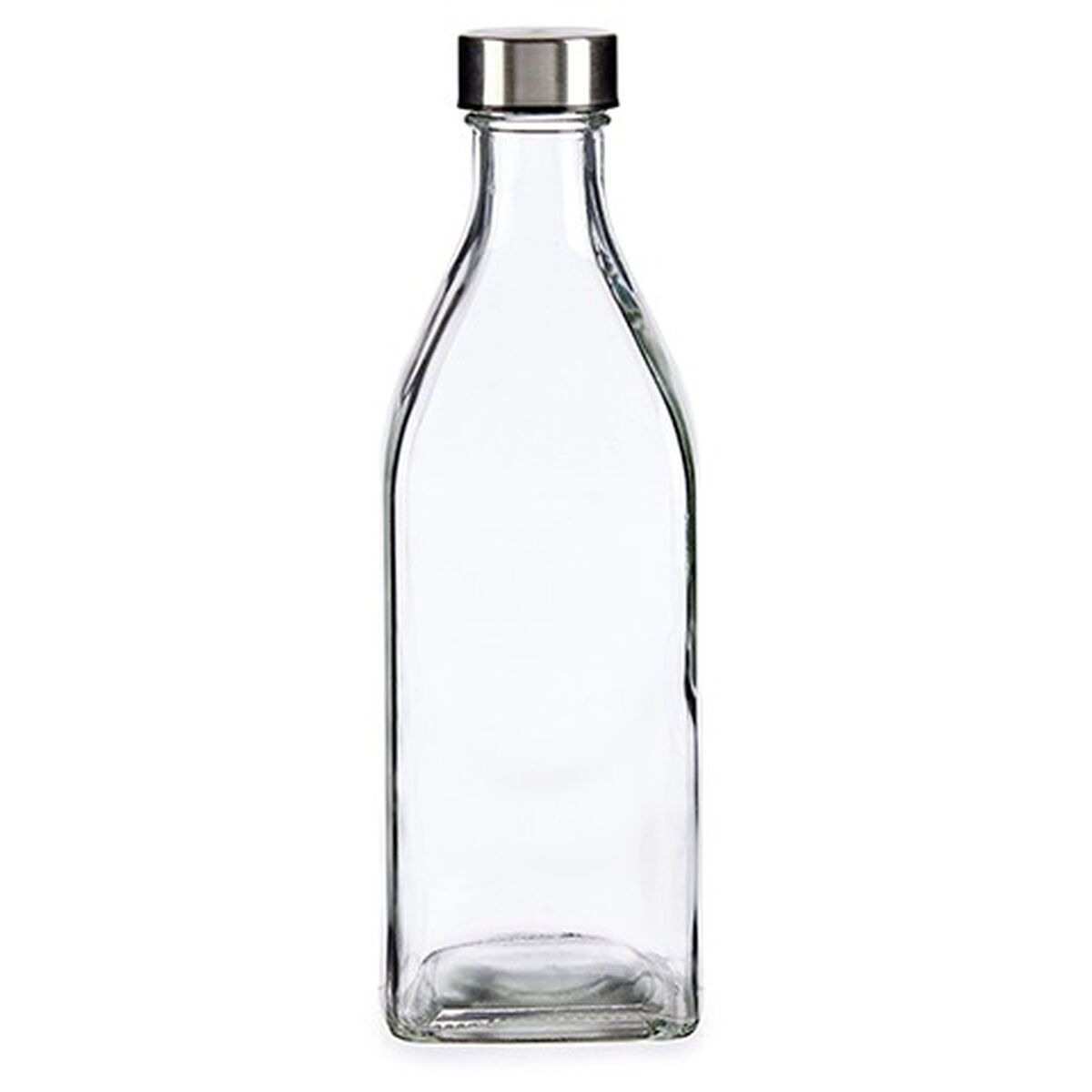 Glasflaska Transparent Silvrig Metall Glas 1 L - 3