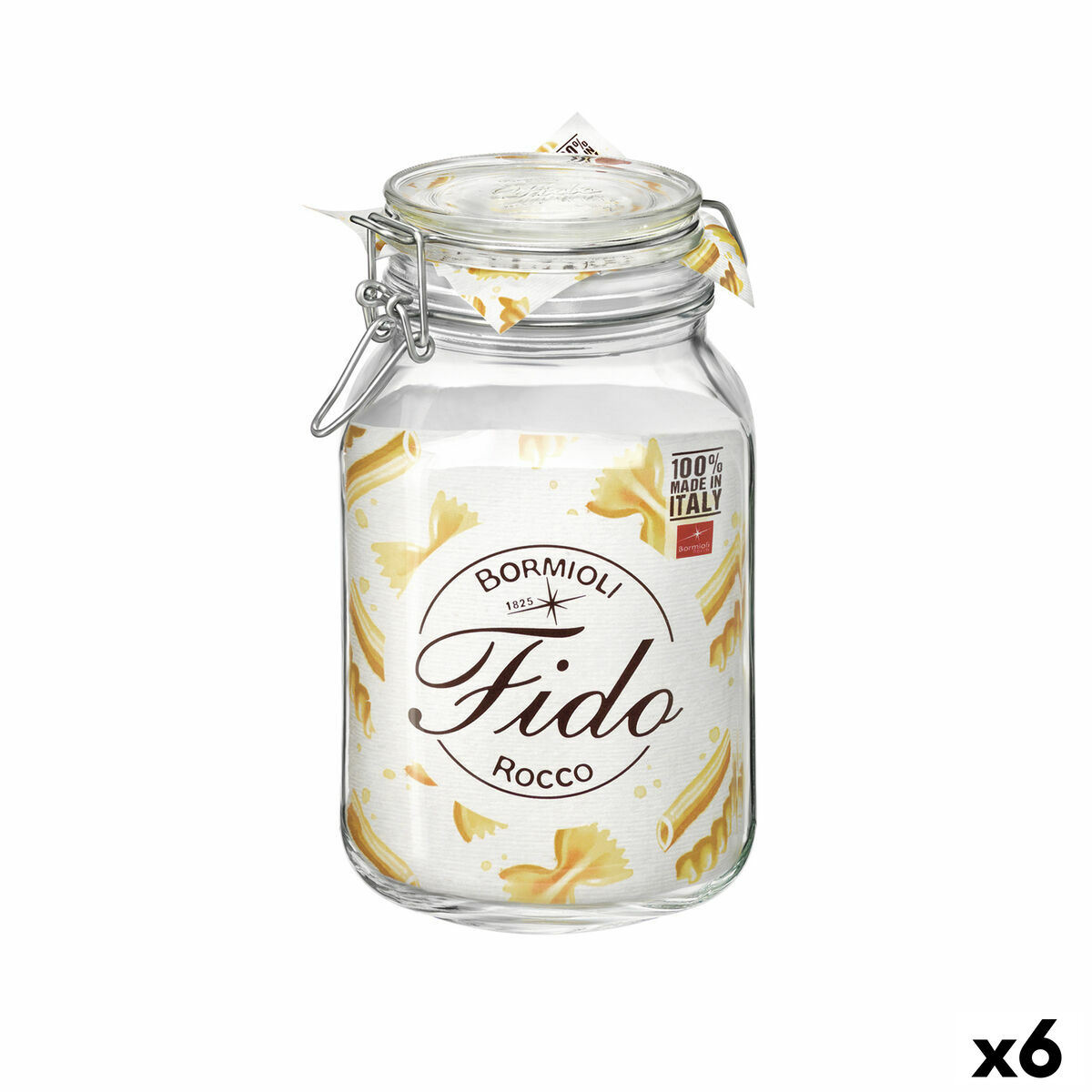 Behållare för matkonservering Bormioli Rocco fido Transparent Glas (2 L) (6 antal)