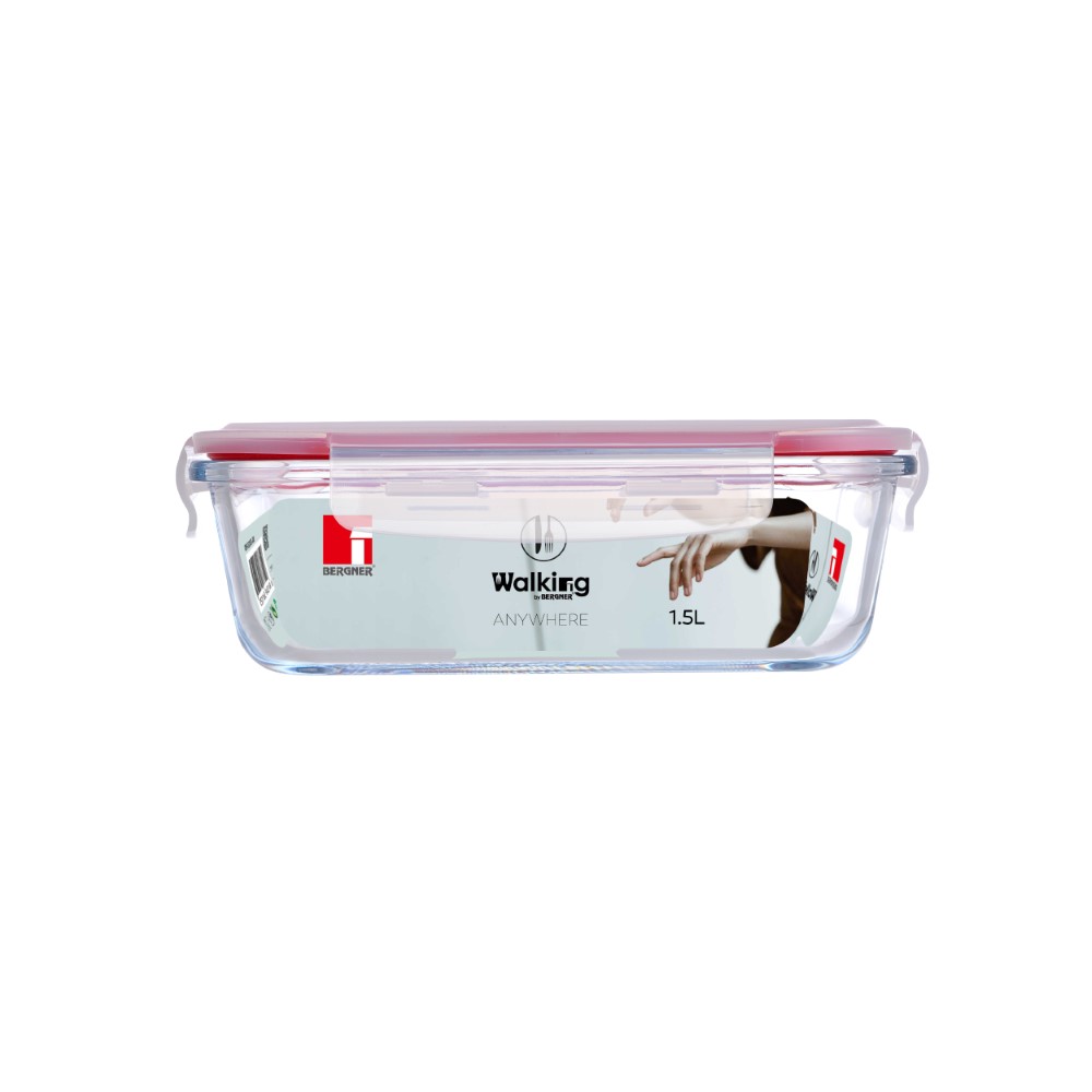 Hermetisk matlåda Bergner Q4049 Röd Rektangulär 1,5 L - 3