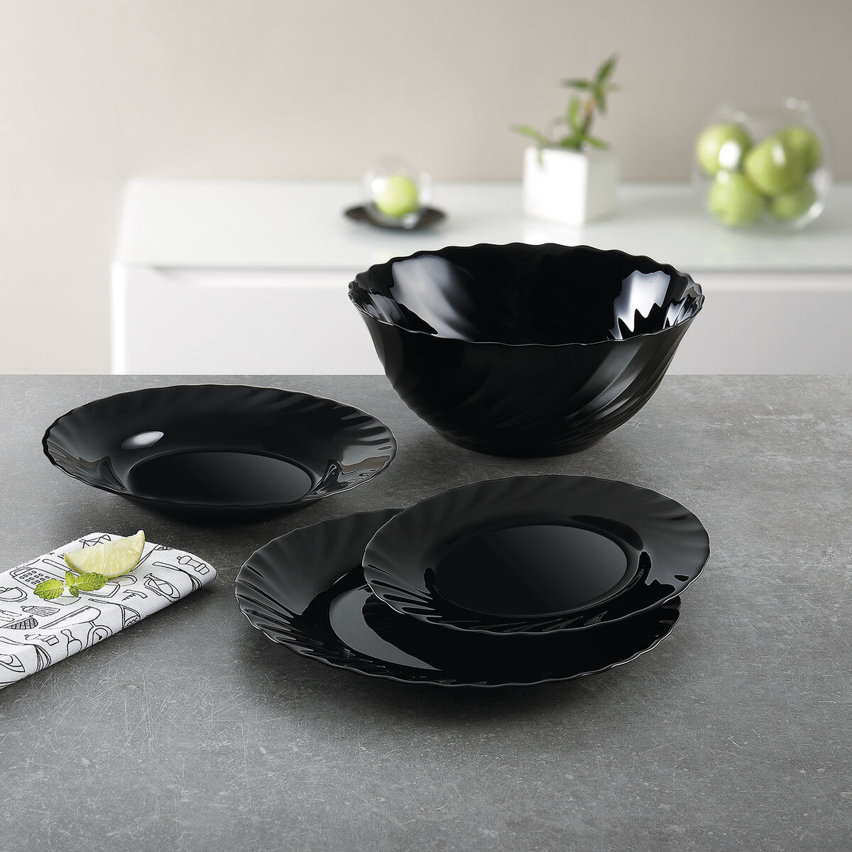 Dessert Luminarc Trianon Svart Glas (Ø 19,5 cm) (24 antal) - 3