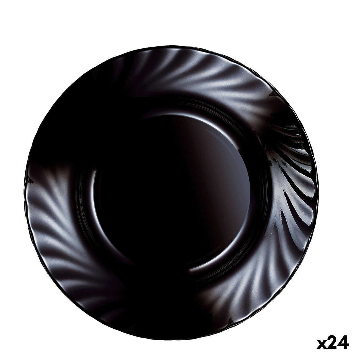 Djup tallrik Luminarc Trianon Svart Glas (ø 22,5 cm) (24 antal)