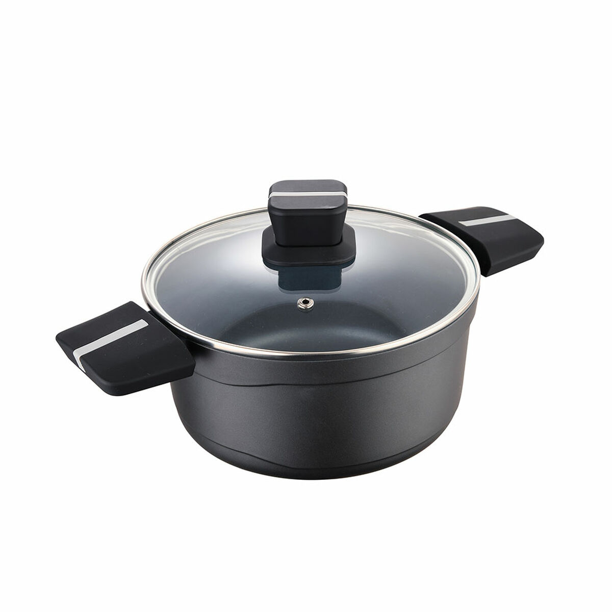 Kastrull med lock San Ignacio Bistro SG6426 Aluminium Svart matt (Ø 24 x 12 cm)