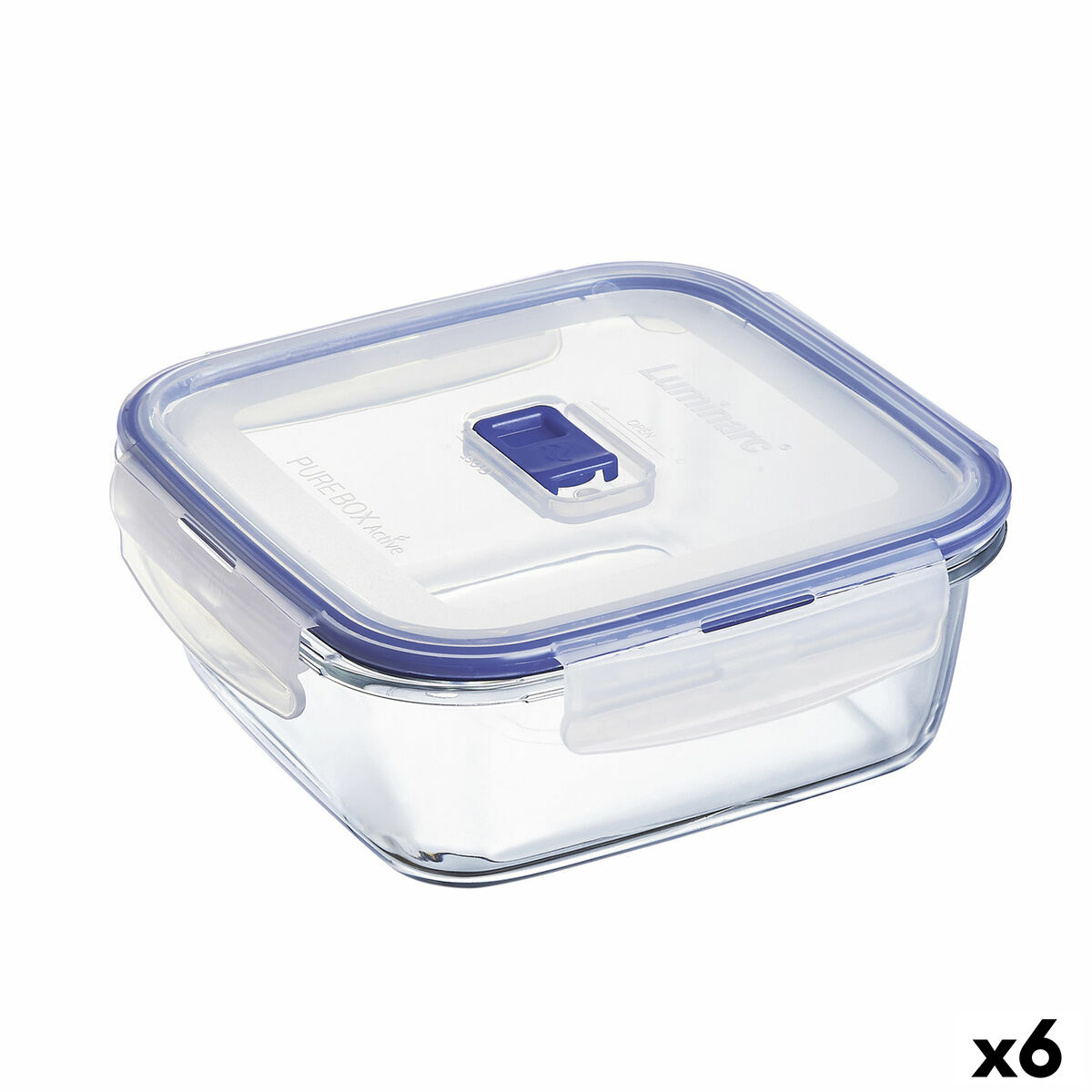 Hermetisk matlåda Luminarc Pure Box Active 1,22 L Dvobarvna Glas (6 antal)