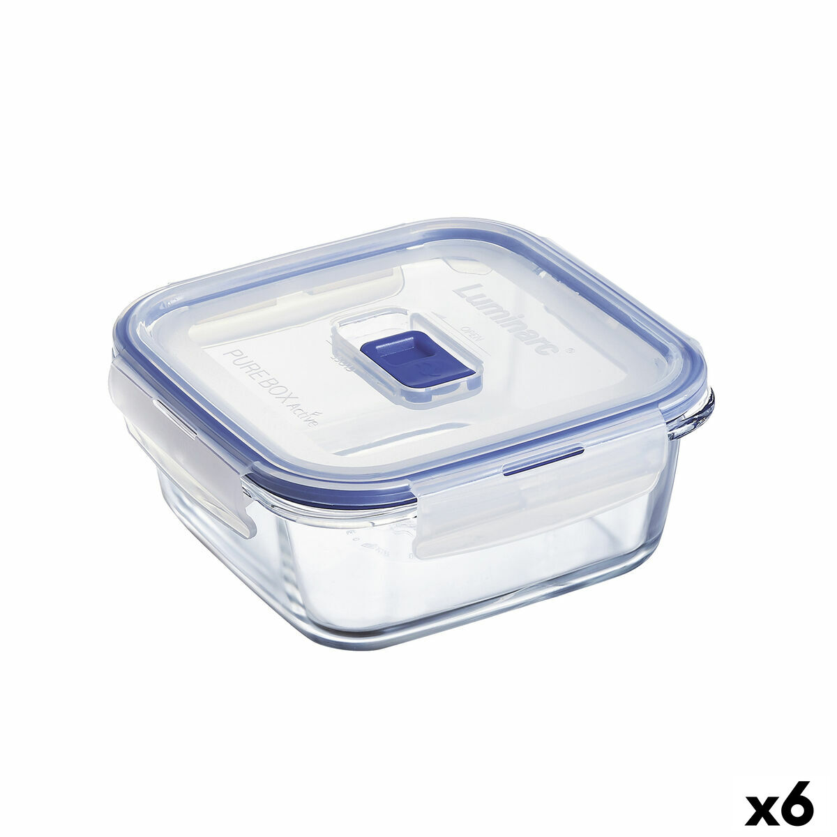 Hermetisk matlåda Luminarc Pure Box Active 760 ml Dvobarvna Glas (6 antal)