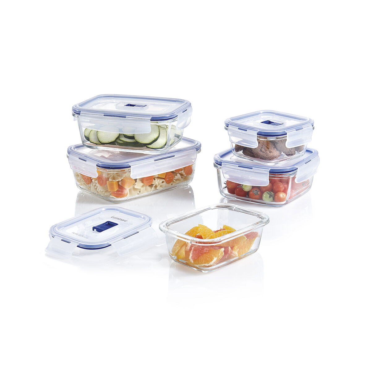 Hermetisk matlåda Luminarc Pure Box Active 380 ml 12 x 9 cm Dvobarvna Glas (6 antal) - 2