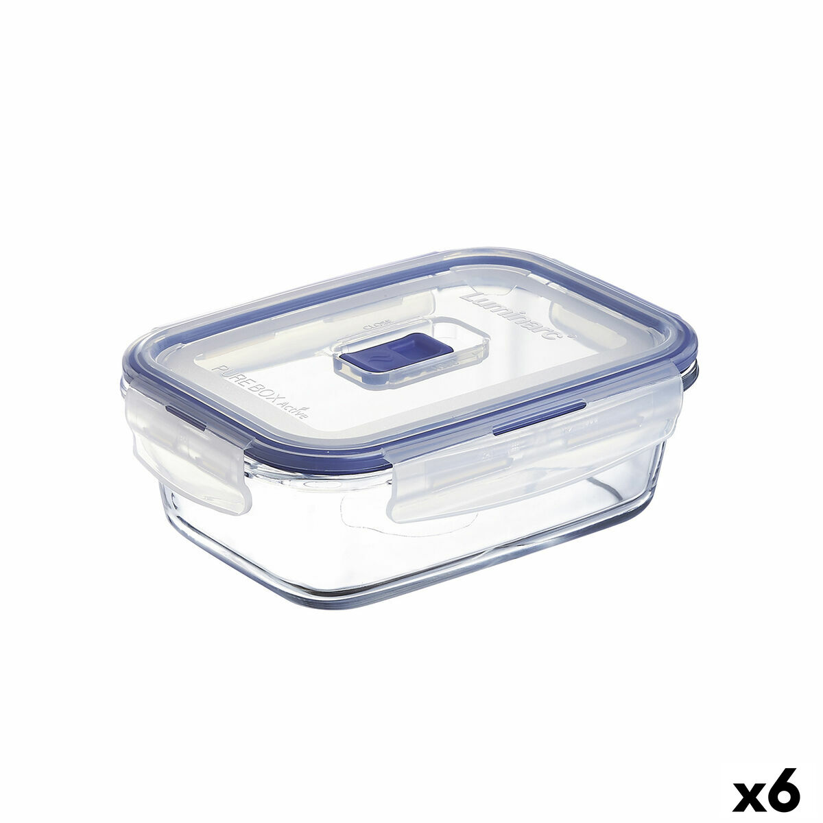 Hermetisk matlåda Luminarc Pure Box Active 16 x 11 cm 820 ml Dvobarvna Glas (6 antal)