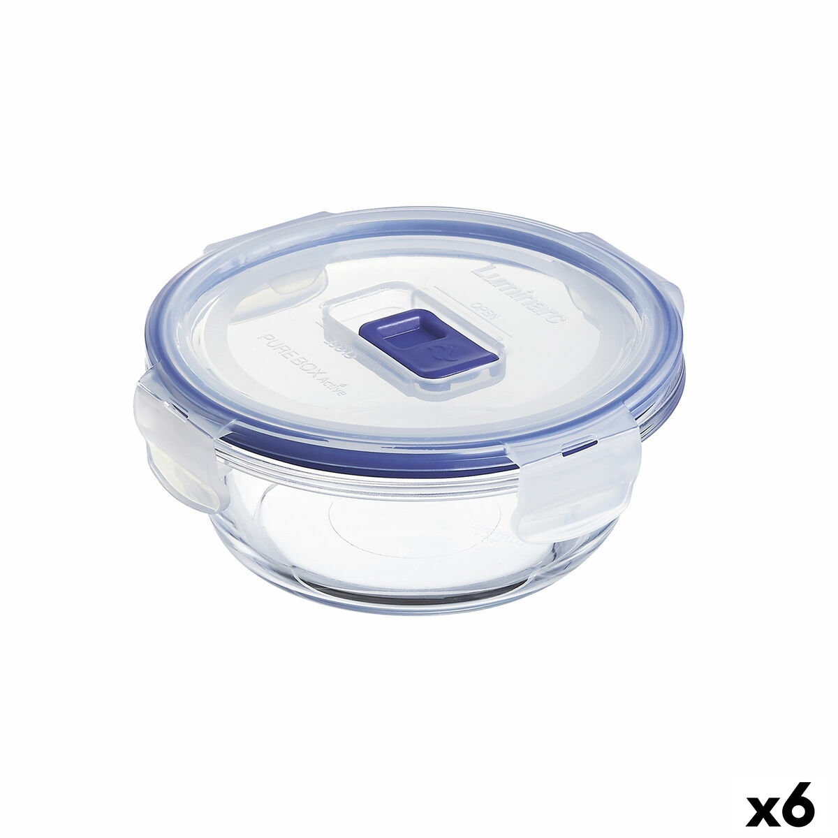 Hermetisk matlåda Luminarc Pure Box Active 420 ml 12 x 5 cm Dvobarvna Glas (6 antal)
