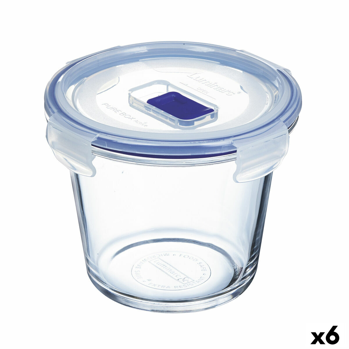 Hermetisk matlåda Luminarc Pure Box Active 840 ml 13 x 11 cm Dvobarvna Glas (6 antal)