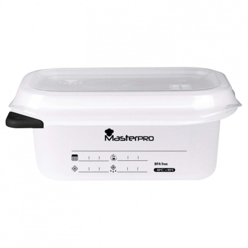 Lunchlåda Masterpro Transparent Plast polypropen, Kapacitet: 1,1 L - 2