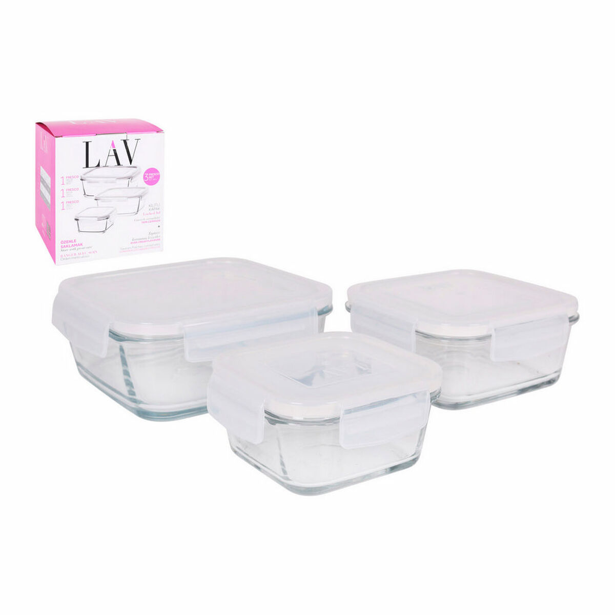 Lunchlådor, set 3 LAV Glas (3 pcs) - 3